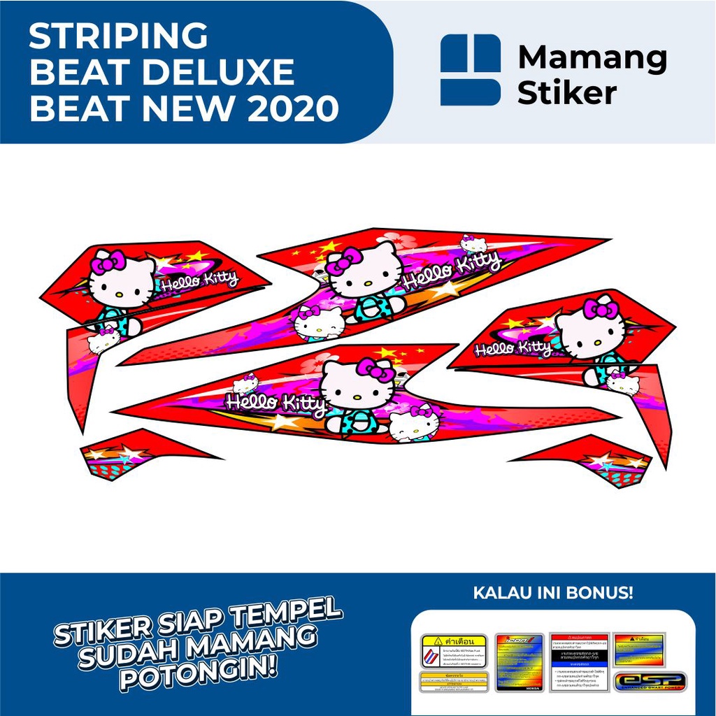 STRIPING BEAT 2020 Motif 20 Hello Kitty/STIKER BEAT DELUXE/STICKER BEAT NEW 2021/HONDA BEAT 2020 202