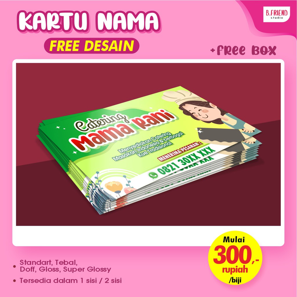 

CETAK KARTU NAMA Free Desain CUSTOM - Free Box - (gloss/doff)