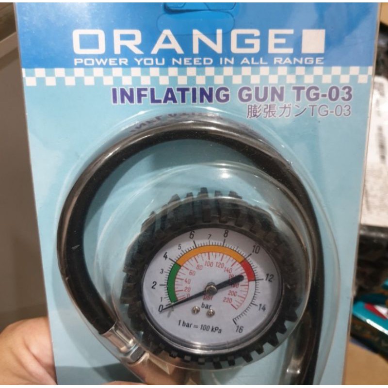 Diskont Tire Inflating Gun Orange Alat Ukur Pompa Angin Ban Kompresor