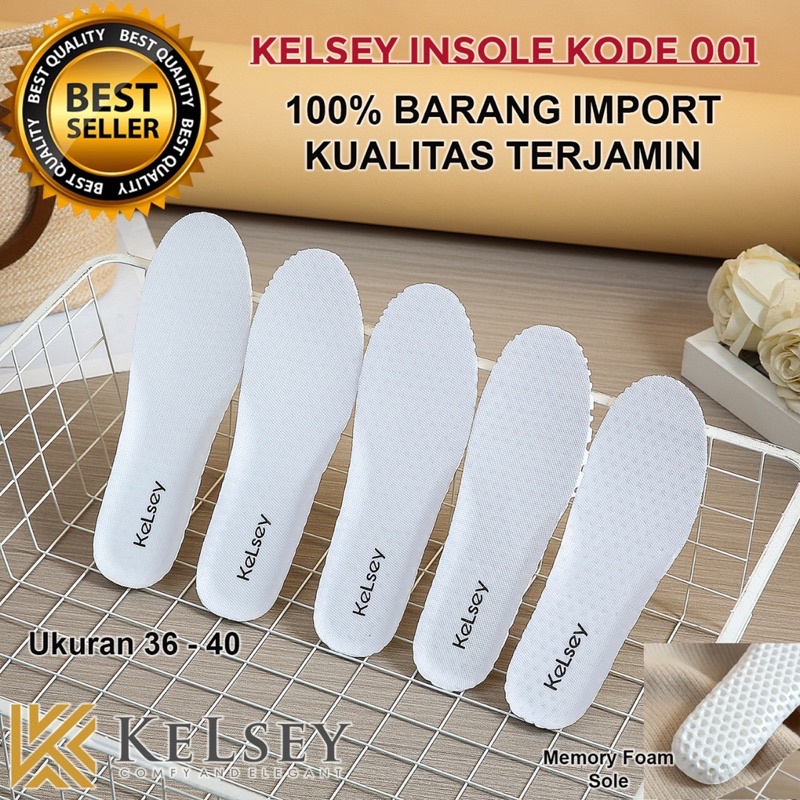 Kelsey Insole Alas Kaki 001 White / Asli Empuk Nyaman Saat Di Pakai