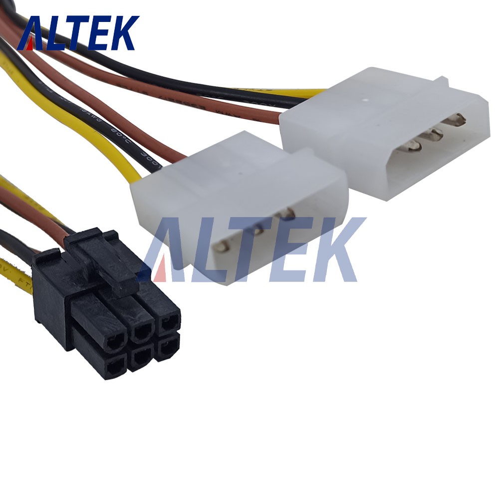 Kabel Power VGA 6 Pin / ADAPTER 2 MOLEX TO 6 PIN / Kabel Dual Molex To Power VGA 6 Pin - Baru