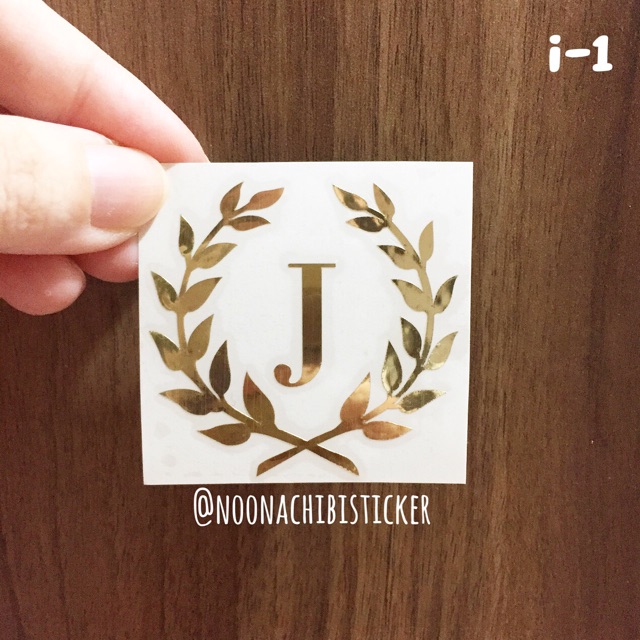 

Initial wreath sticker or iron label