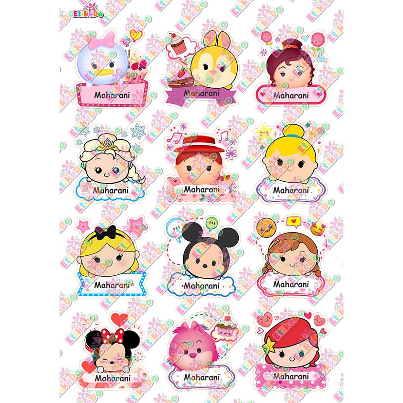 

LABEL NAMA TSUM TSUM 48 STIKER - ANTI AIR/ROBEK/LUNTUR -2 NamaTSF1L2