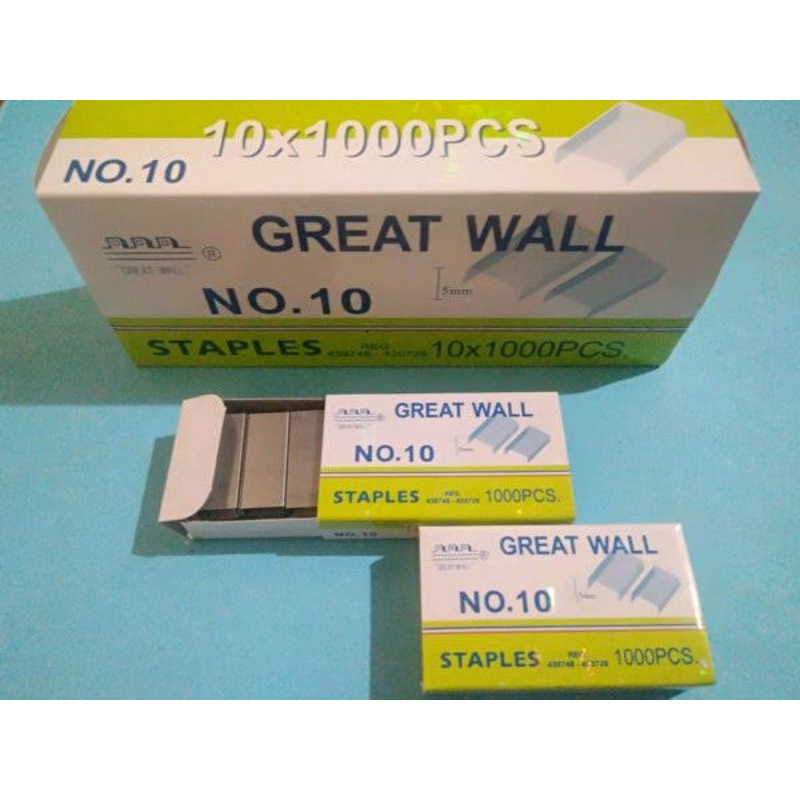 

REFILL /ISI STAPLES GREAT WALL NO 10 KECIL ISI 1 PAK (10 X 1000 PC)