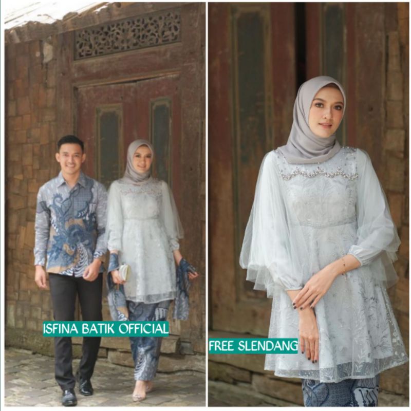 Couple Kebaya Modern Baju Wisuda Tunangan Lamaran Terbaru Baju Batik Brokat Couple luna