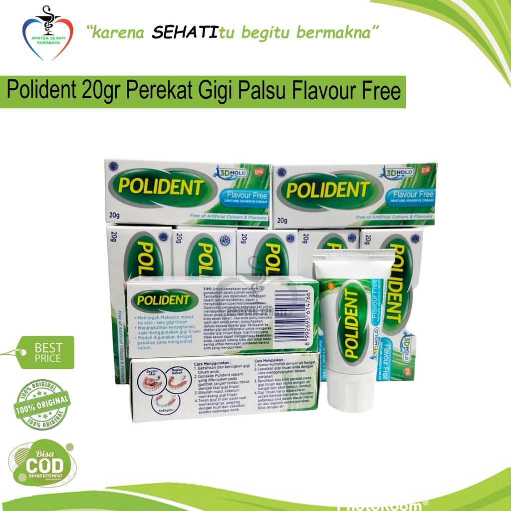 POLYDENT POLIDENT 20GR LEM GIGI PALSU PEREKAT GIGI TIRUAN