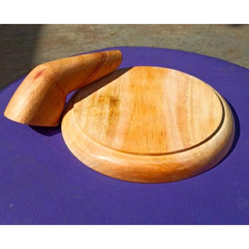 Cobek dan ulekan 15cm-20cm kayu mahoni