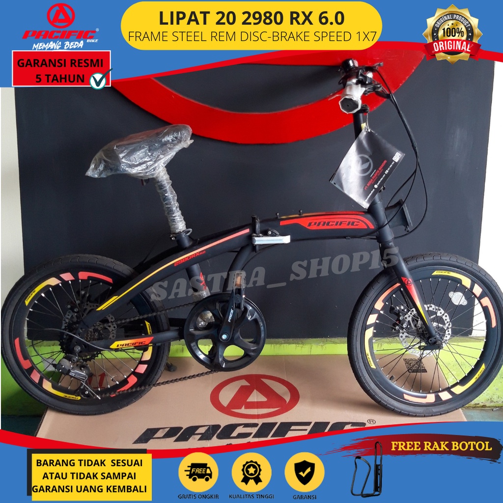 Sepeda Sepedah Folding Bike Lipat Lipet 20 Pacific Pacifik Olahraga Anak Dewasa 2980 Rx 2.0 Murah