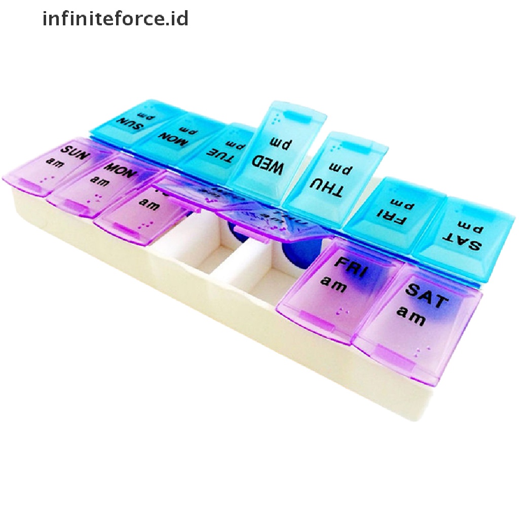 (Infiniteforce.Id) Kotak Organizer Obat 7 Hari / Mingguan Portable