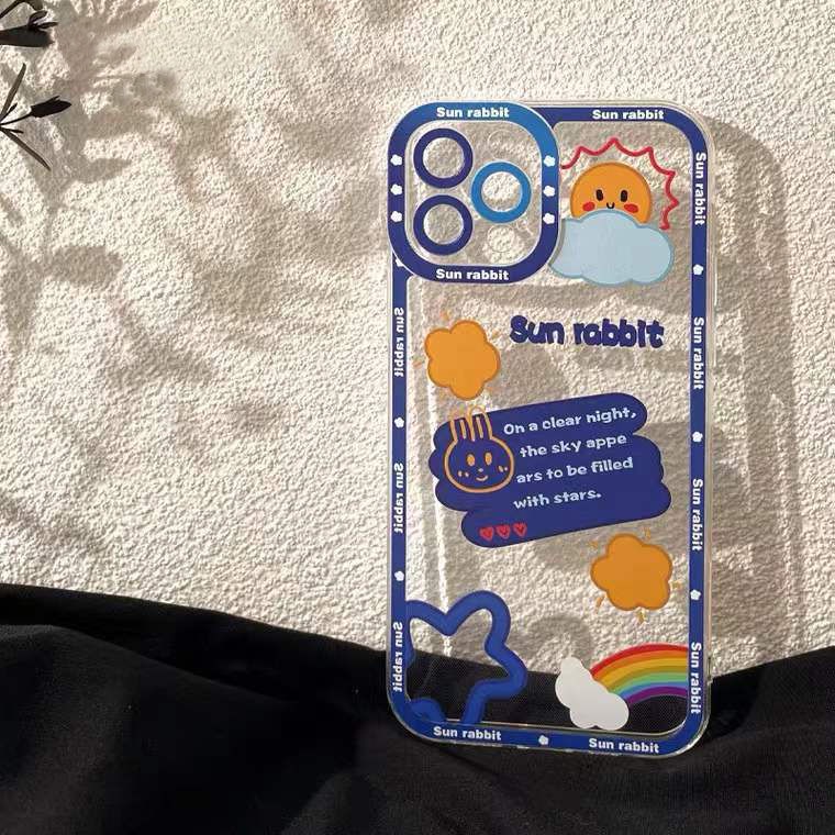 IPHONE Sunshine Soft Case Silikon Transparan 13 12 Pro Max 11 XS XR X 8 7 6 6S Plus Mini