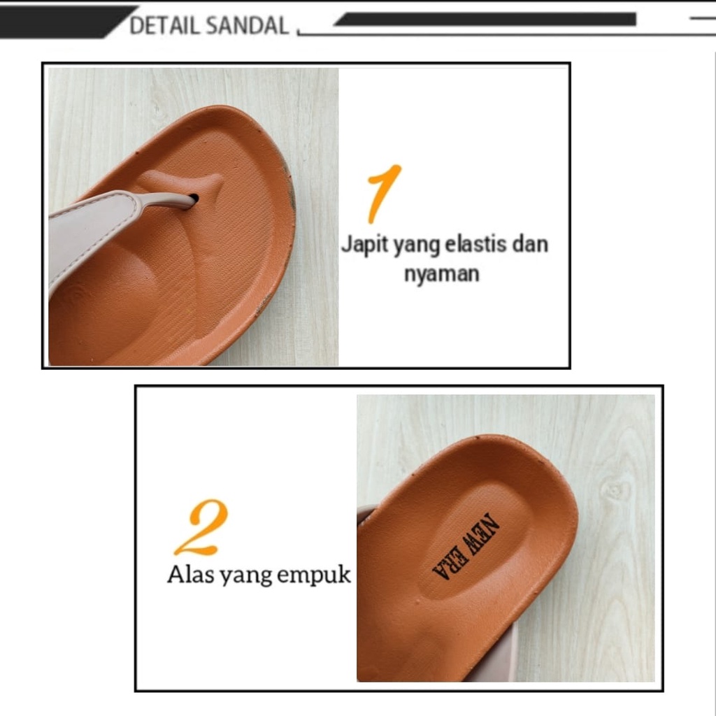 gos NEW ERA LB 12015 B &amp; LB E 12040 Sandal Karet  Wanita Slop  Size 37-40