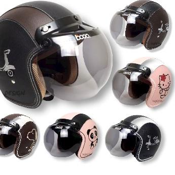 ス Helm Retro Kaca Bogo Ori Helm Bogo Wanita Dewasa Pria SNI Karakter Kulit Bordir