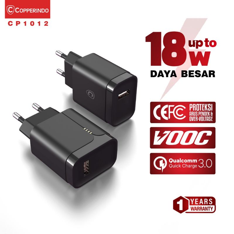 COPPER CP1012 Charger QC + VOOC Fast Charging