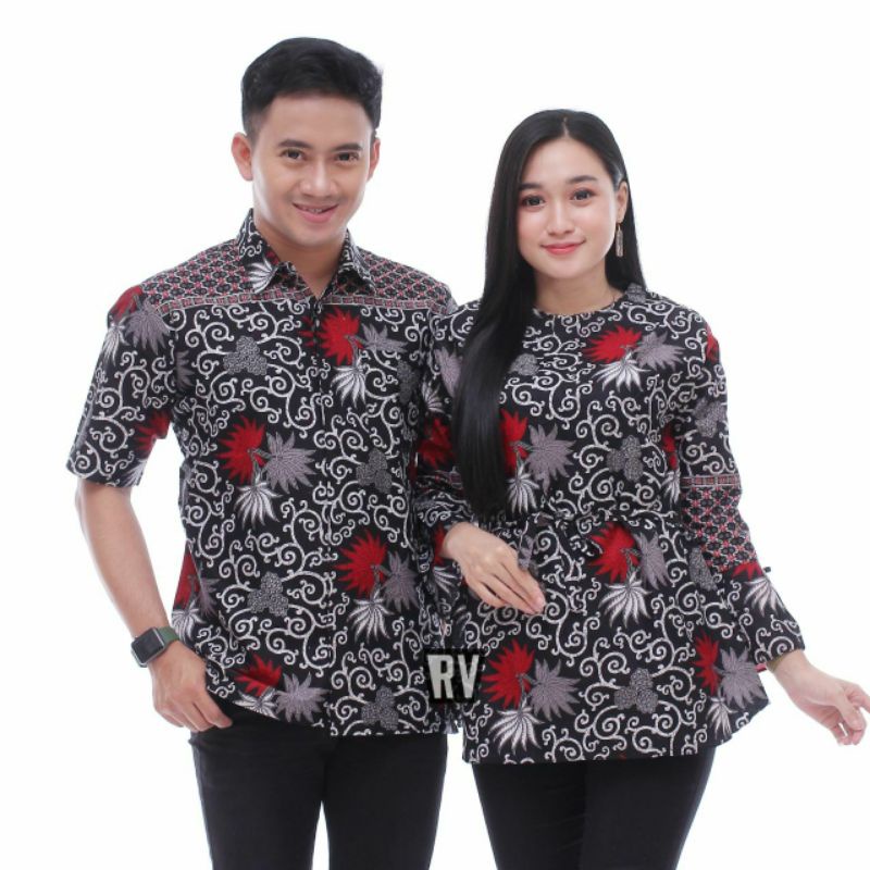 Atasan Batik Pria wanita kembanglangit |ukuran M-10XL | Hem couple blouse batik | batik distro katun