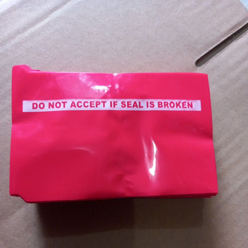 

segel merah polos plastik