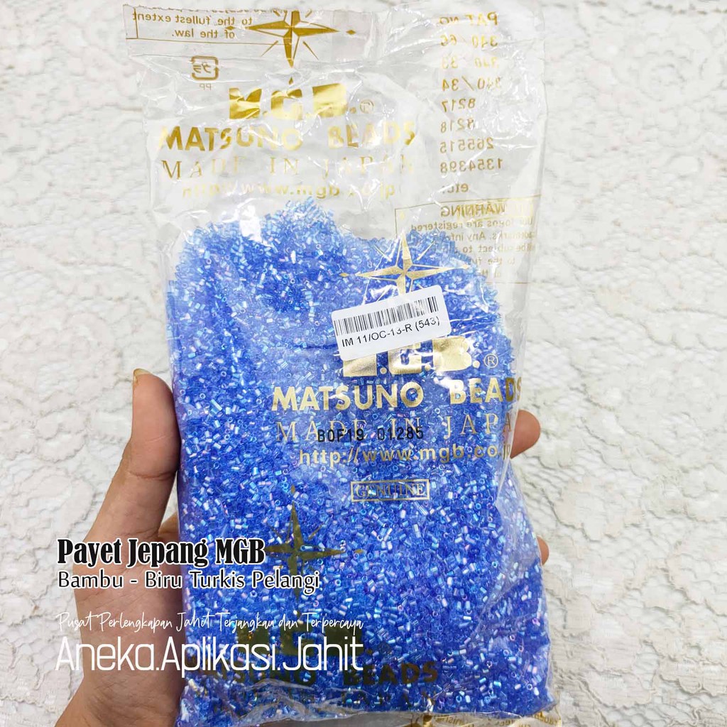 1 BUNGKUS (PON=450 GRAM) PAYET JEPANG MGB HARGA GROSIR 543 BIRU TURKIS PELANGI