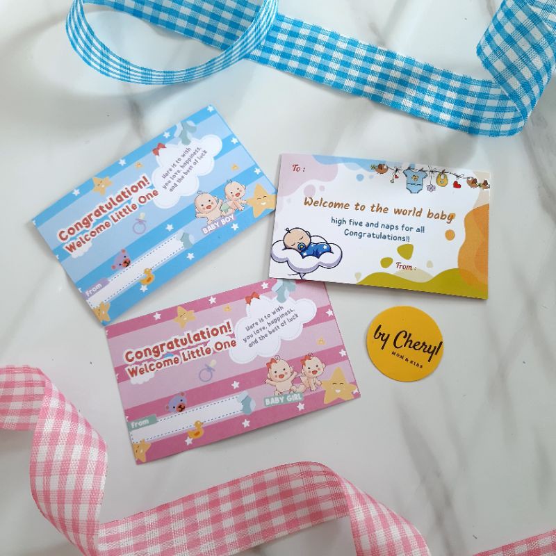 Kartu ucapan ulang tahun /welcome baby/Happy birthday - Gift Card