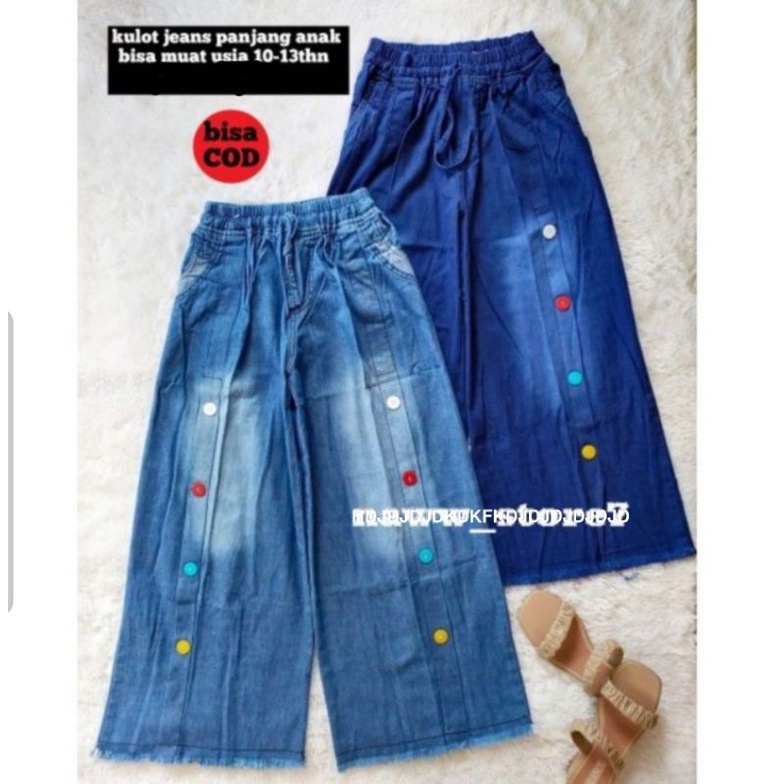 Kulot Jeans Anak Premium Kombinasi Kancing Usia 4-11 Tahun