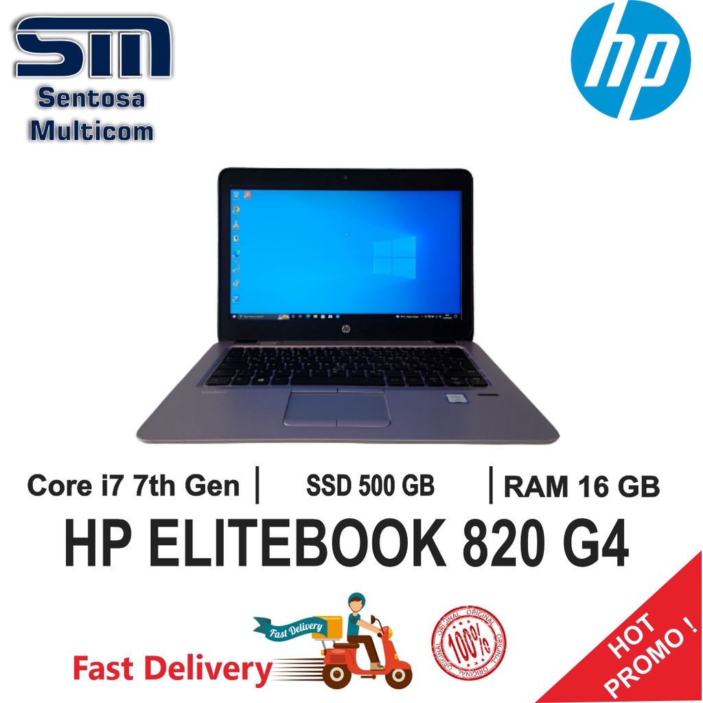 HP Elitebook 820 G4 Laptop Second - Core i7 - RAM 8 GB - SSD 256 GB