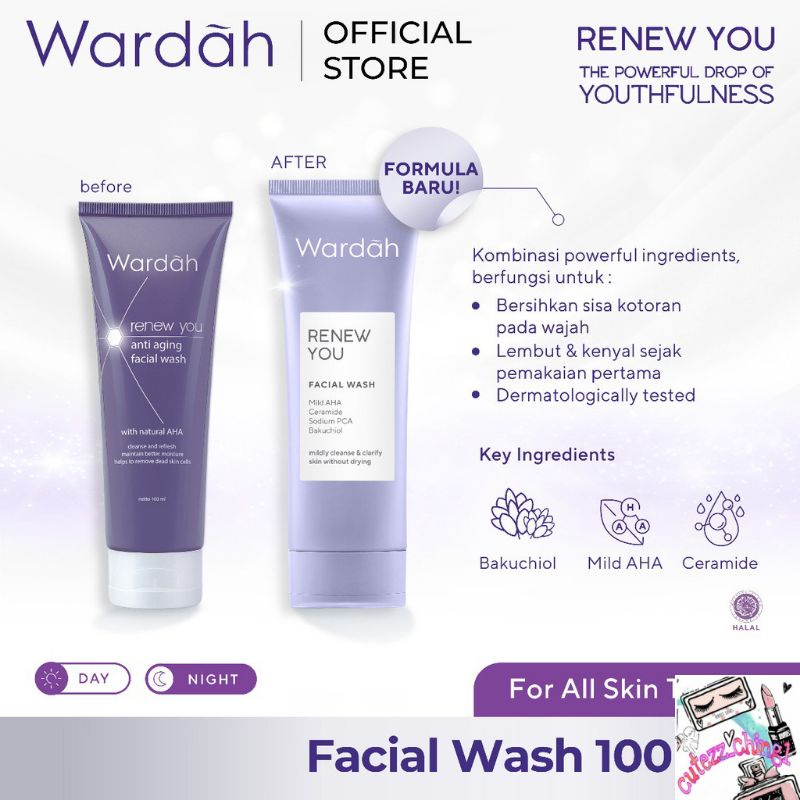 ☃Cutezz_Ching1☃New!!! Wardah Renew You Anti Aging Facial Wash 100ml