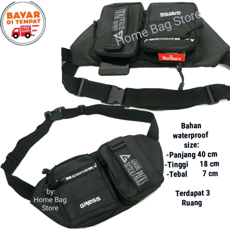 Tas Pinggang Waistbag Profesional Waterproof |Tas Selempang | Sling bag | Tas fashion | Tas pria