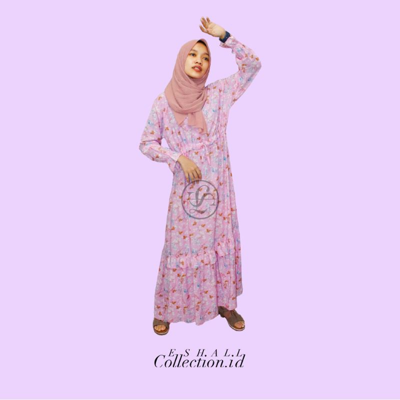 FLAMBOYAN BUNGA GAMIS JUMBO MOTIF BAHAN RAYON TWILL ORIGINAL IMPORT/ HOME DRESS/ BUSUI