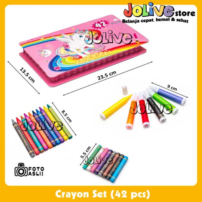 

Lucu Peralatan Mewarnai Menggambar Melukis Art Set Crayon Krayon 42 Pcs Bagus