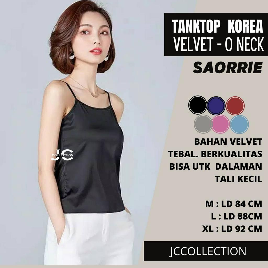 Tanktop Camisoles Singlet Tali Kecil Saorine / Tanktop Singlet Velvet Saten Tali Spageti - JCCollections