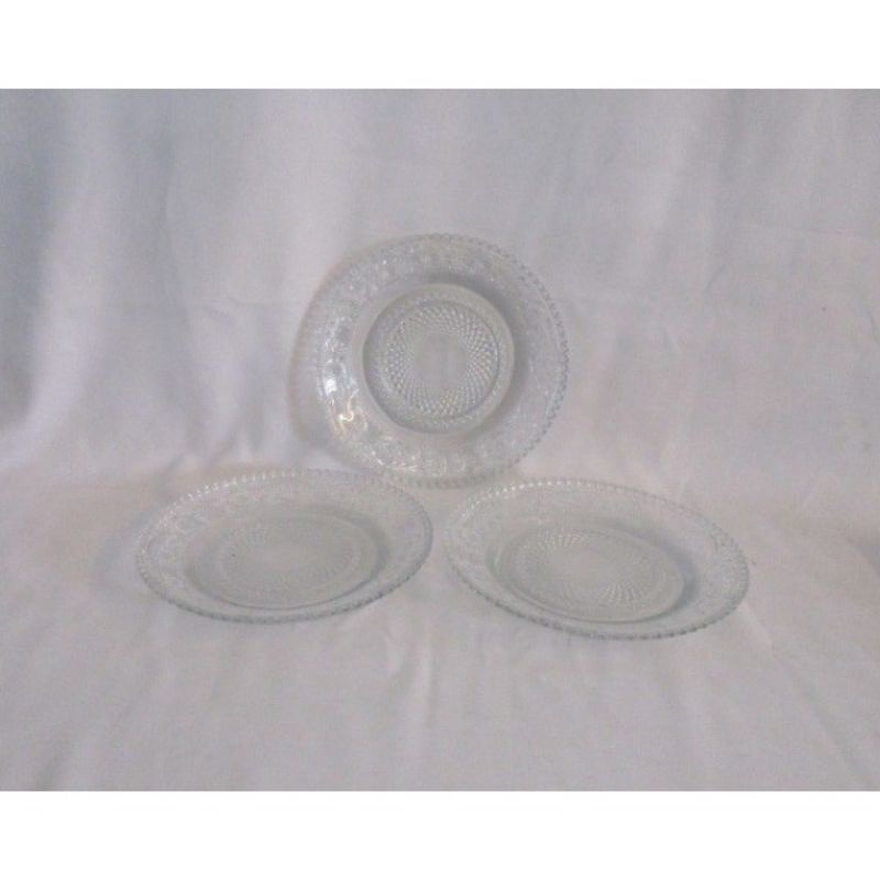 (gibro)piring makan kaca / piring beling / piring beling motif / piring bening