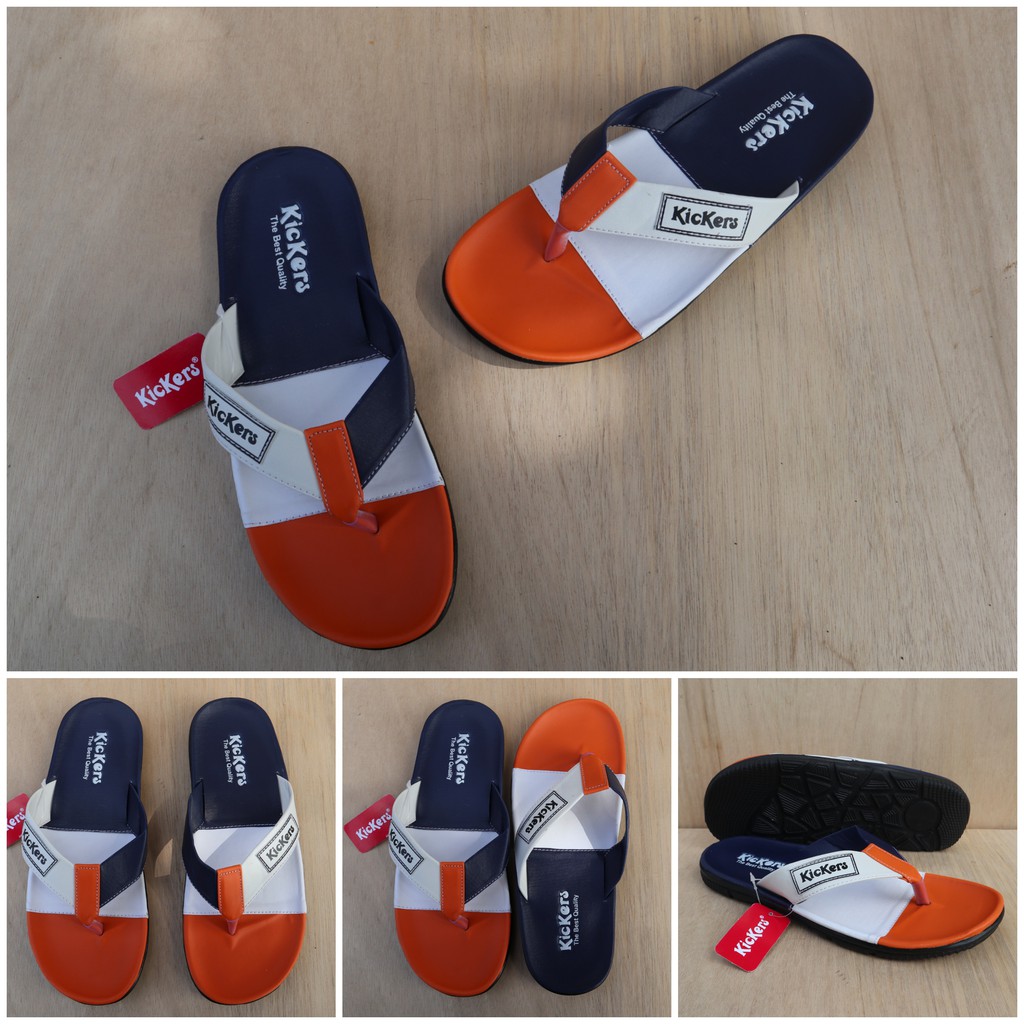 Three Colours Sandal Kickers Pria Casual Santai Hangout sandal slide japit jepit cowok kece01