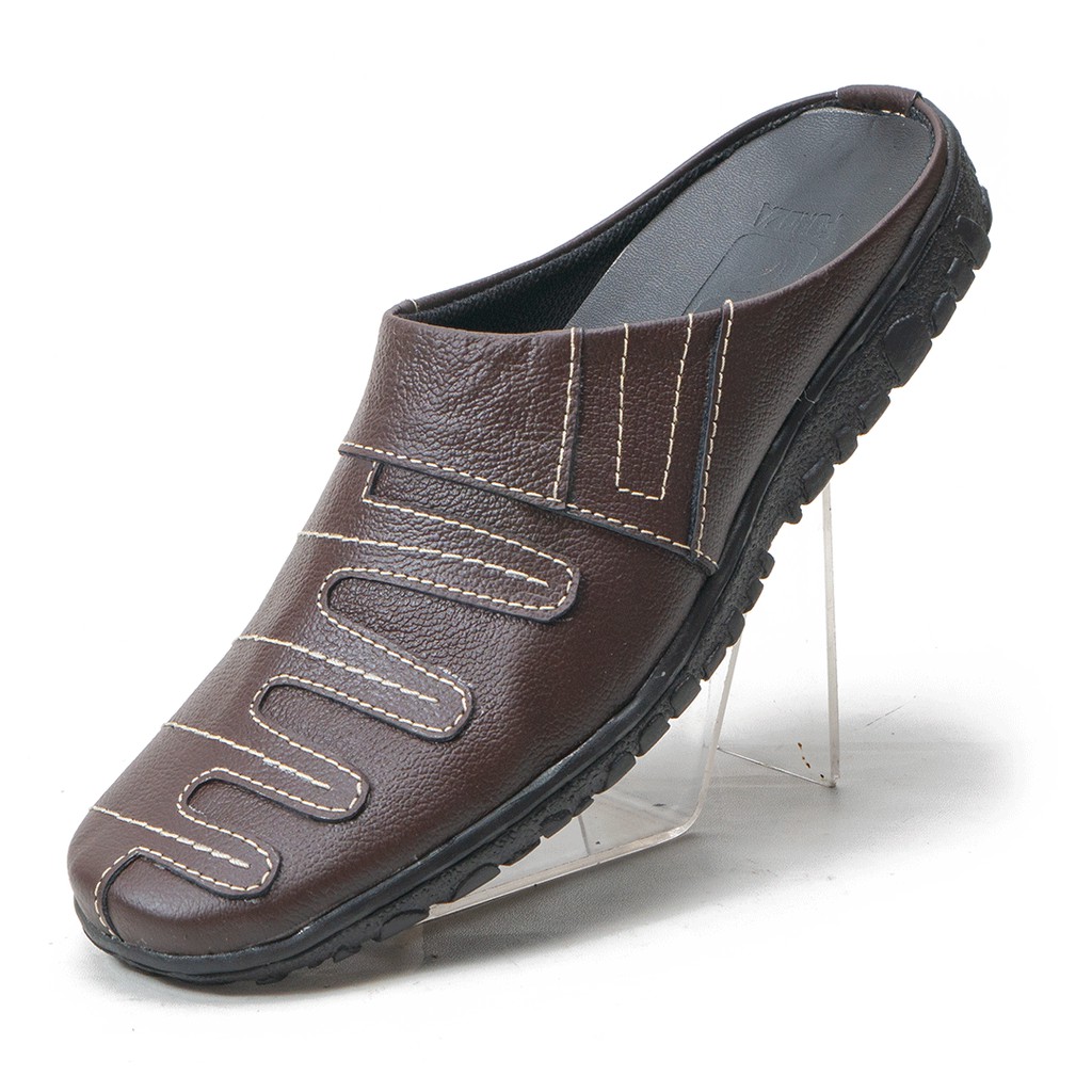 Sepatu Sandal Pria Kulit Sendal Bustong Rajut Feston BWF011