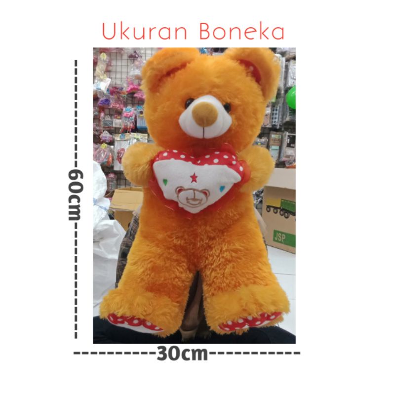 BONEKA BERUANG/TEDDY BEAR BAHAN DAKRON UKURAN XL (TINGGI 60CM)