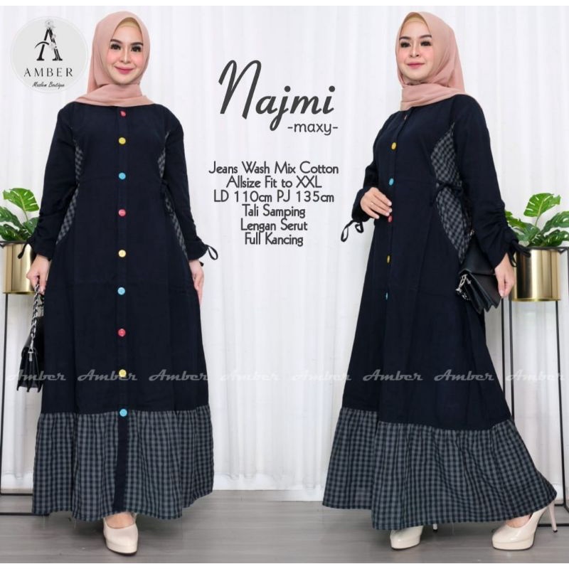 GAMIS JEANS TERBARU 2022 UNTUK WANITA MUSLIMAH DEWASA  BAJU MAXY  KEKINIAN  MODIS DAN TERPOPULER DEN