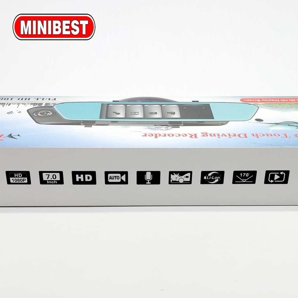 Rearview Mirror Dual Channel Recorder Touch Driving Recorder 5 inch FULL HD 1080P