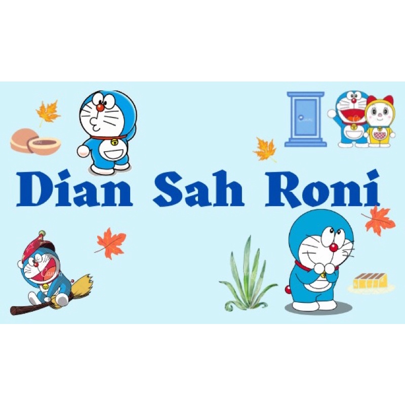 

sticker nama custom doraemon