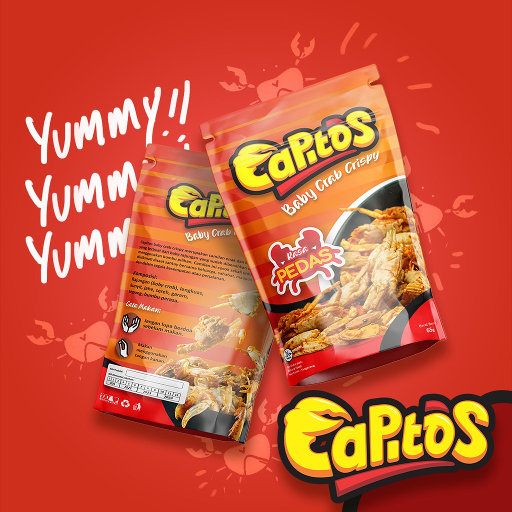 Cemilan Snack Makanan Kekinian CAPITOS Baby Crab Crispy Oven - All Variant / Semua Rasa 65 gram