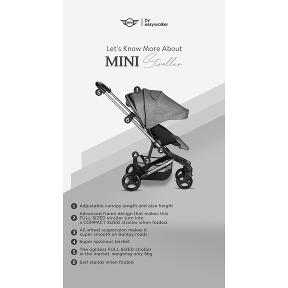 Easywalker MINI Stroller / stroller bayi/ kereta dorong/ stroller