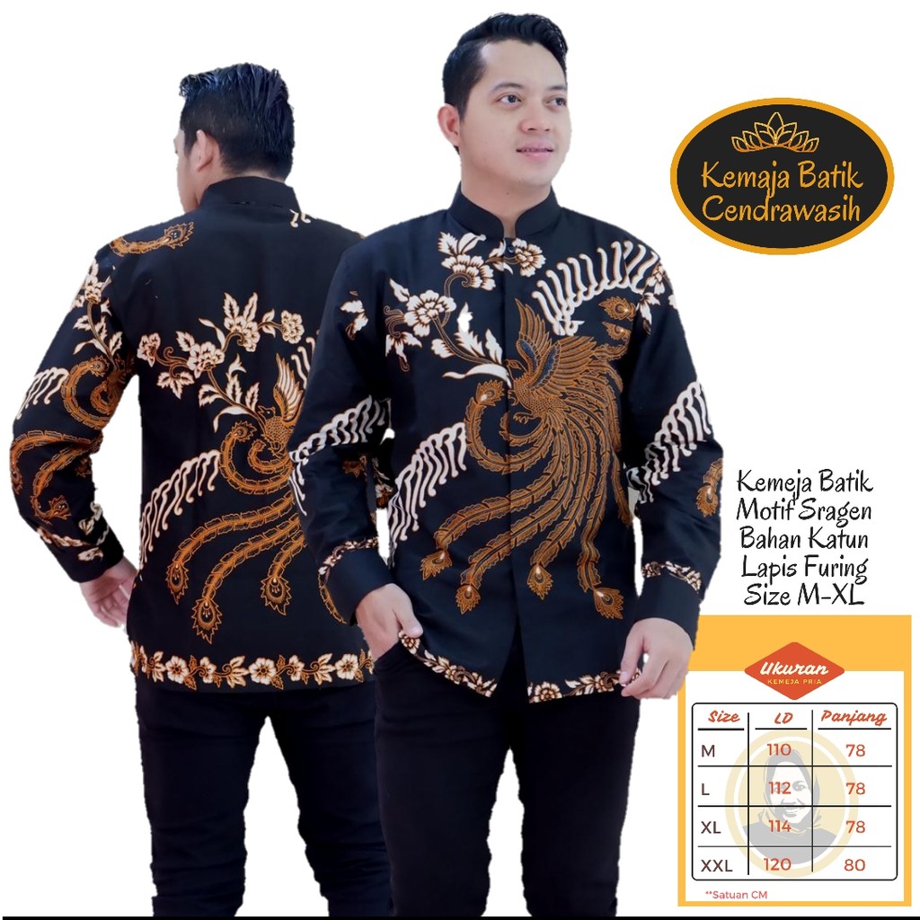 Kemeja Batik Koko Lengan Panjang / Kemeja Batik Koko Motif / Kemeja Batik Koko Hits Kekinian