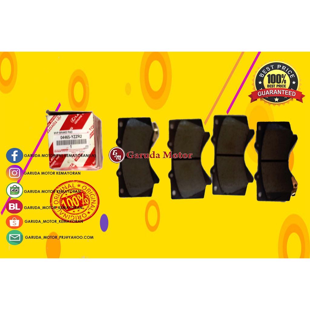 04465-YZZR2 / 04465-60280 BRAKE PAD DEPAN/ KAMPAS REM DEPAN TOYOTA