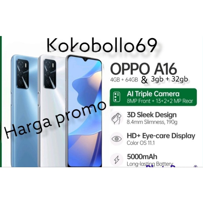 oppo a16 ram 4/64 gb  harga promo