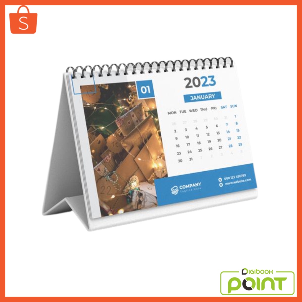 

Kalender Duduk 2024 Custom - Penyangga Duplex 8 Lembar 1 Muka - Kertas AC 230