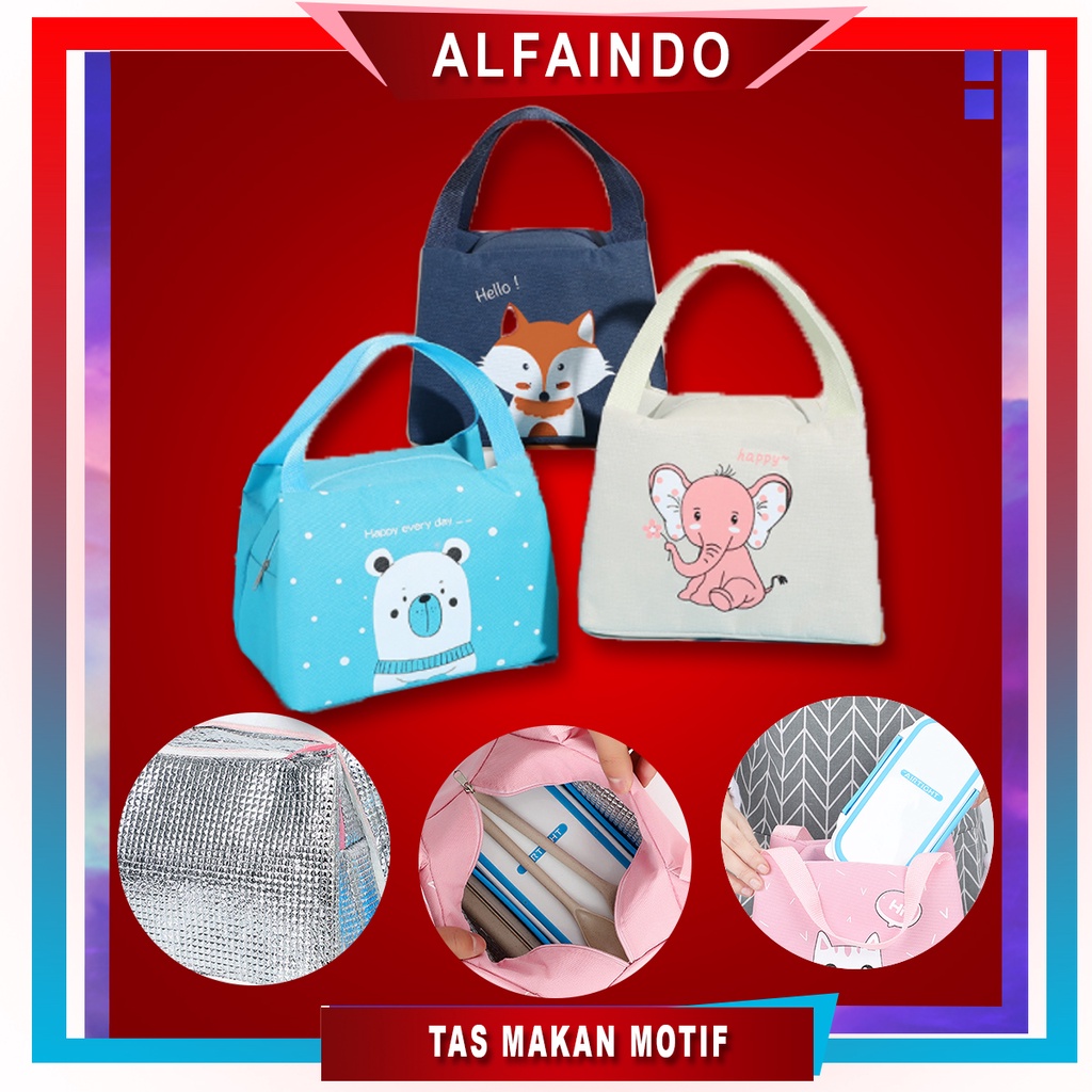 Tas Makan Lunch Box Kotak Makanan Anak Tahan Panas Praktis Motif TM020