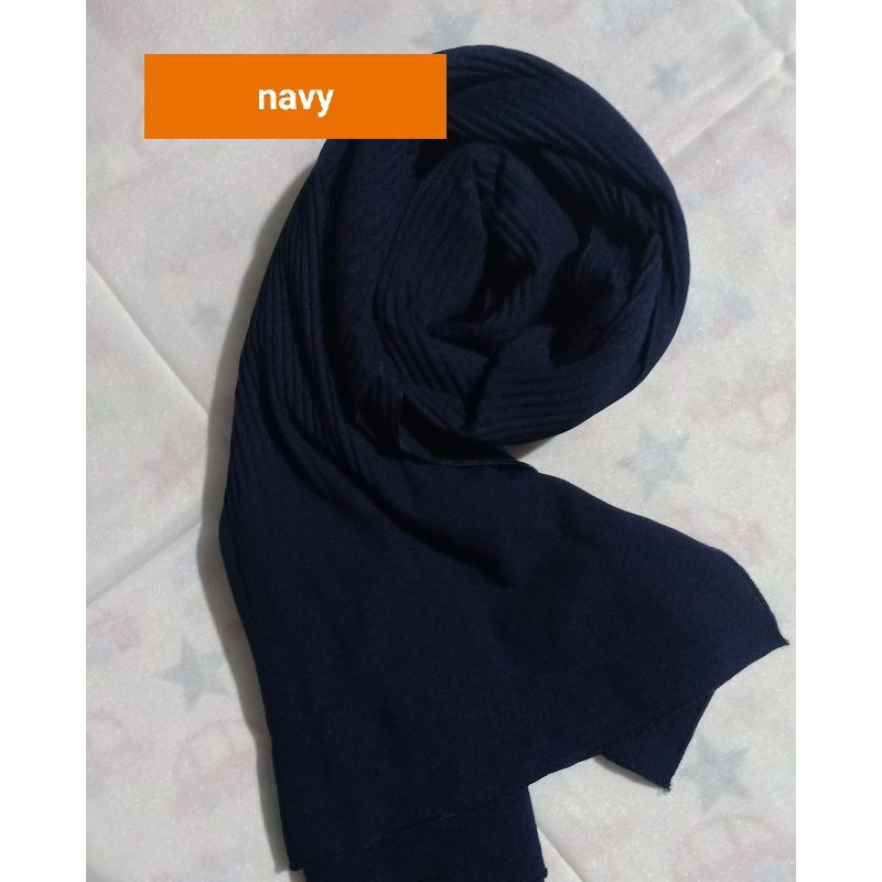 ( pp180)Pashmina Plisket Shawl/Pashmina Plisket Pashmina Diamond crep/Pashmina pleated shawl by izza-Navy
