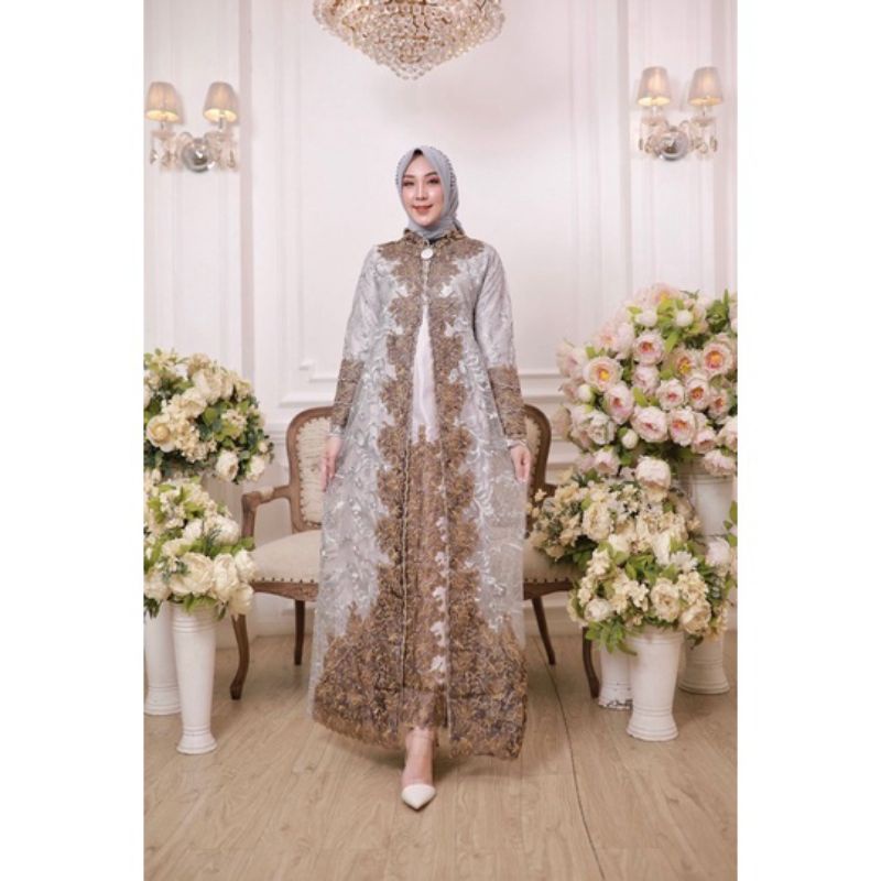 KM"(BISA COD)GAMIS TULLE BORDIR/GAMIS MEWAH/100%ORI/GAMIS KONDANGAN