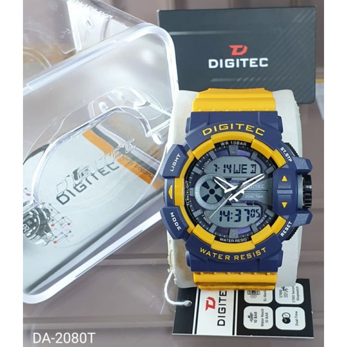 Jam Tangan Pria Digitec Original 2080 Dual Time Gratis Ongkir COD