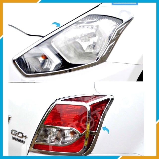 VARIASI DATSUN GO PANCA GARNISH LAMPU DEPAN BELAKANG / HEADLAMP STOPLAMP CROME COVER