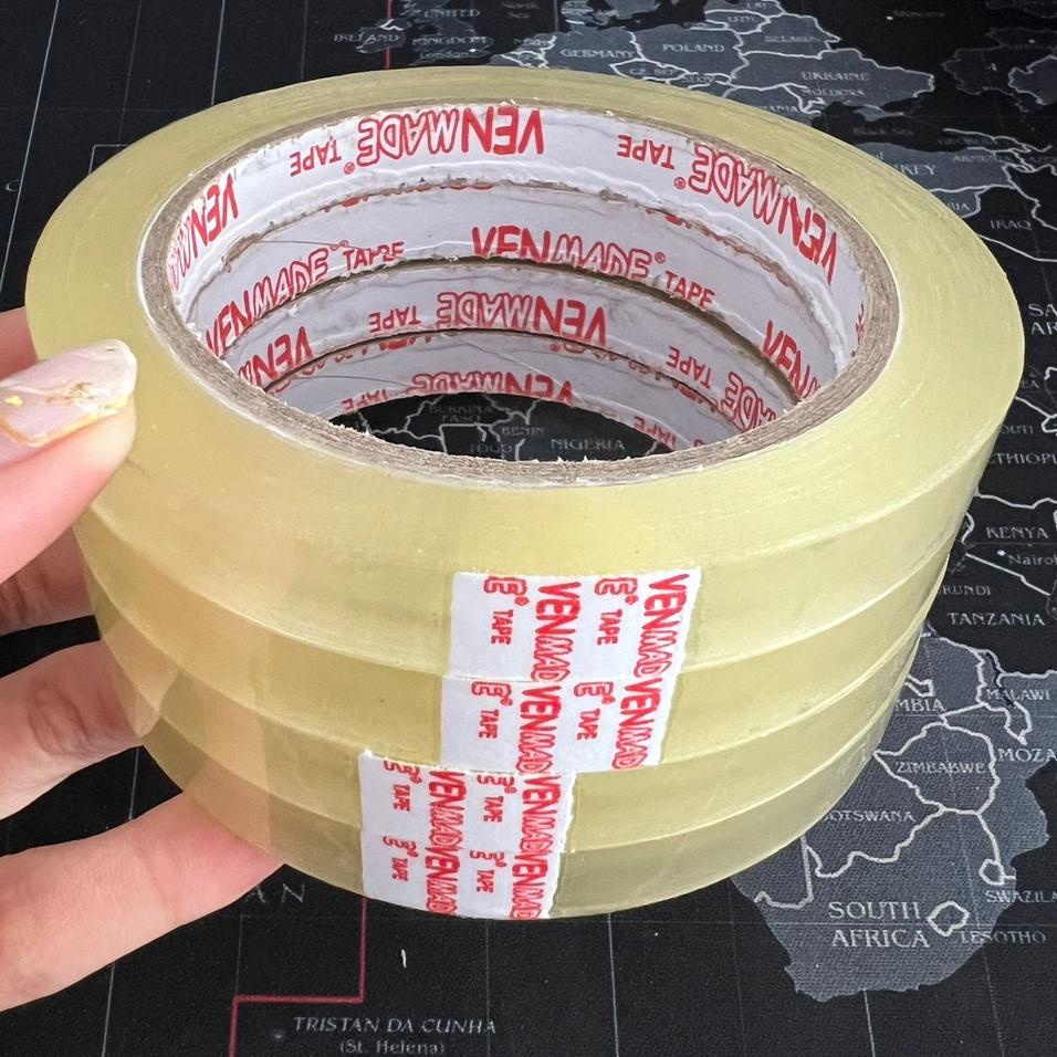 

Trendy ISOLASI / SELOTIP KECIL / LAKBAN 1/2 INCH x 100 YARD /12 MM MERK VENMADE 12 PCS ..