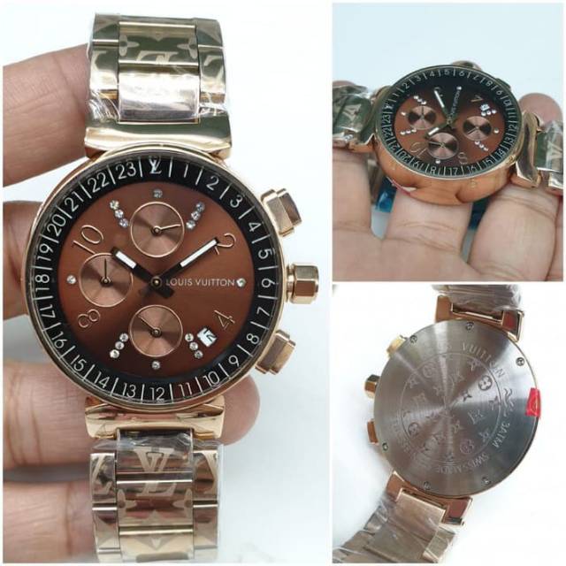 Louis Vuitton'LV- JAM TANGAN PRIA/WANITA  PREMIUM/SUPER AAA+  ROSE COKLAT