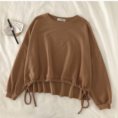 ilook | Sweater Rope Crop | Sweater Polos Crop Wanita - Fit to L