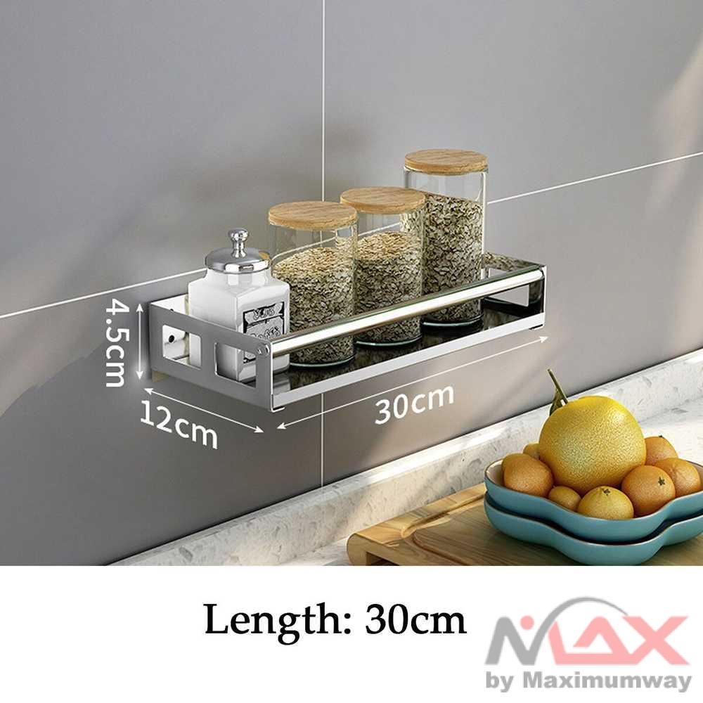 Rak Dapur Gantung Bumbu Dapur Besi Stainless Steel Rak kamar mandi penyimpanan Wall Mounted Stainless Steel - E010 ES Rak Kamar Mandi Dinding Rak Bumbu Dapur Stainless Steel Rak Toilet Rak Gantung